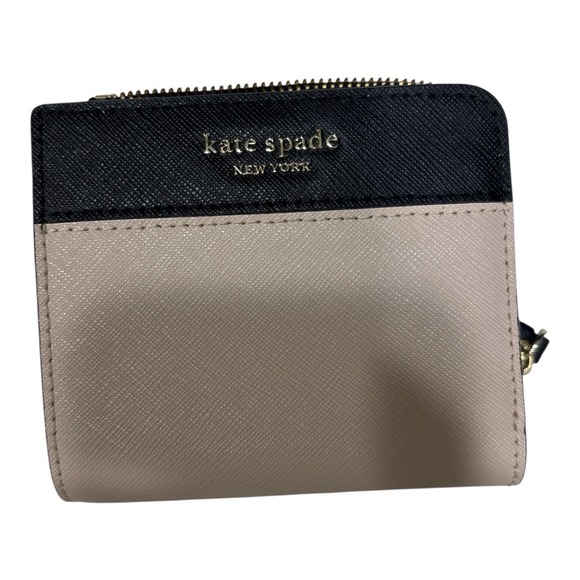 kate spade new york Handbags - Kate Spade New York Cameron L-Zip Bifold Wallet Leather - Warm Beige/Black
